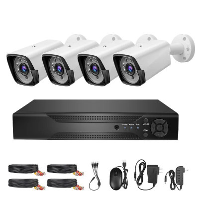 H.265+ 8CH 5MP Lite DVR - Kit de Vidéosurveillance avec 4 Caméras 2MP, Détection de Mouvement & Vision Nocturne